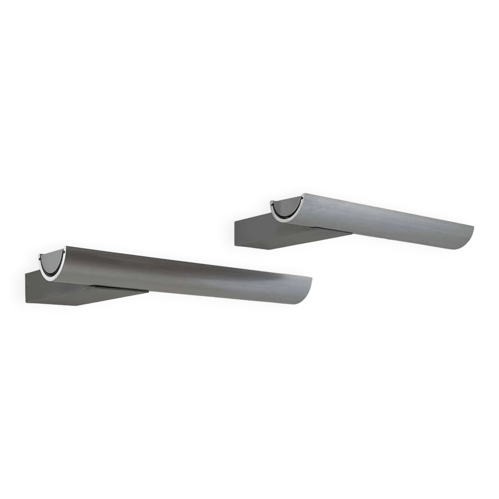 Pair Of Cast Aluminum Wall Lights By Verre Lumière Studio 2065, France 1970