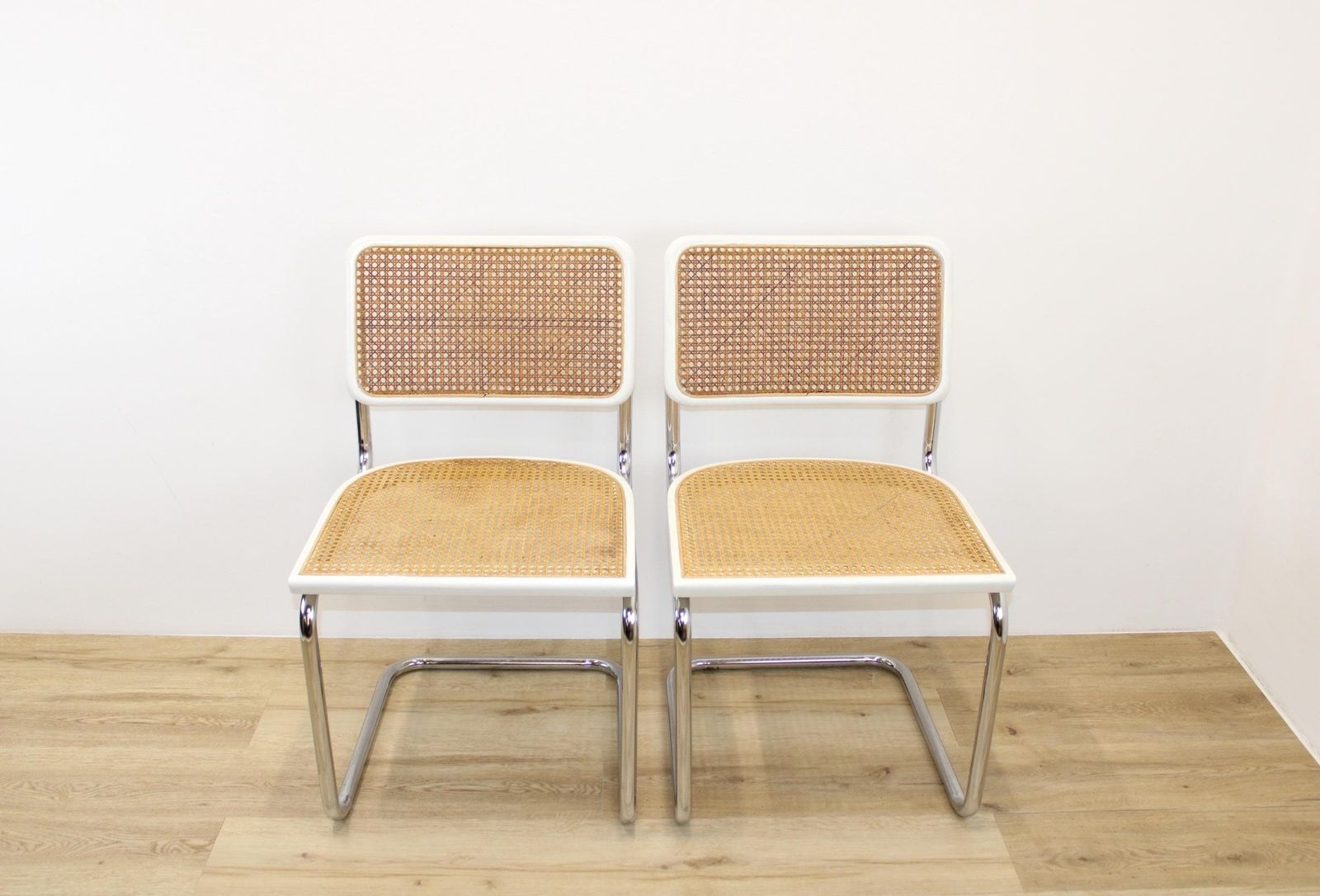 1 Of 2 Cesca Chairs/Chair By Marcel Breuer/Mid Century Modern Chair/Made In Yugoslavia 70's/Tubular Frame With Cane And Wood/Bauhaus Chair