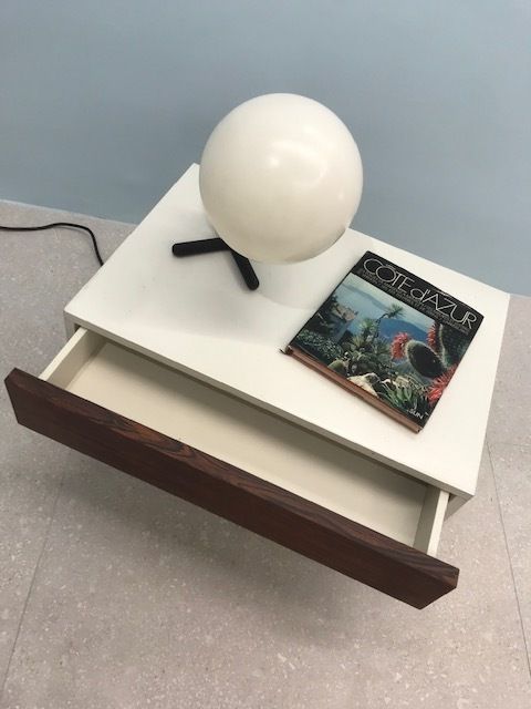 Pair Of Minimalist Design Bedside Tables Roche Bobois /Interlubke 1970' photo Furniture