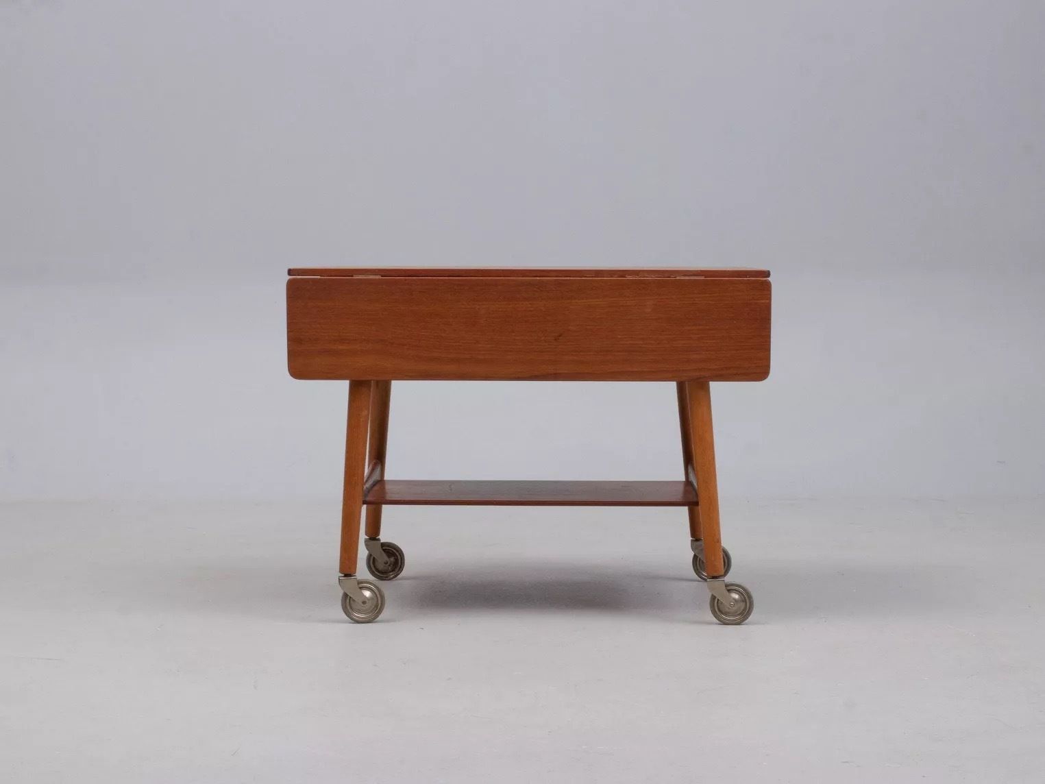 Hans Wegner Side Table, Desk With Wheels For Andreas Tuck, Oak And Teak,  Denmark 1960 photo furniture
