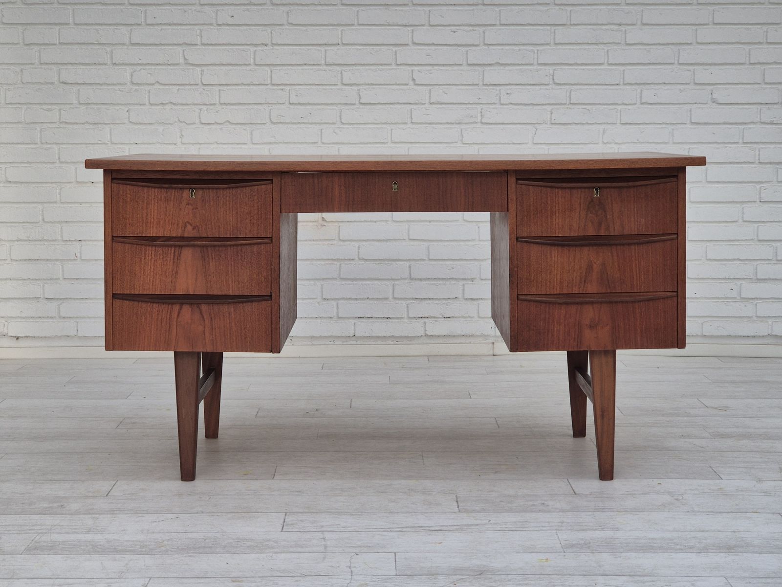 1960s, Danish Desk, Drawers, Teak Wood, Original. photo for sale