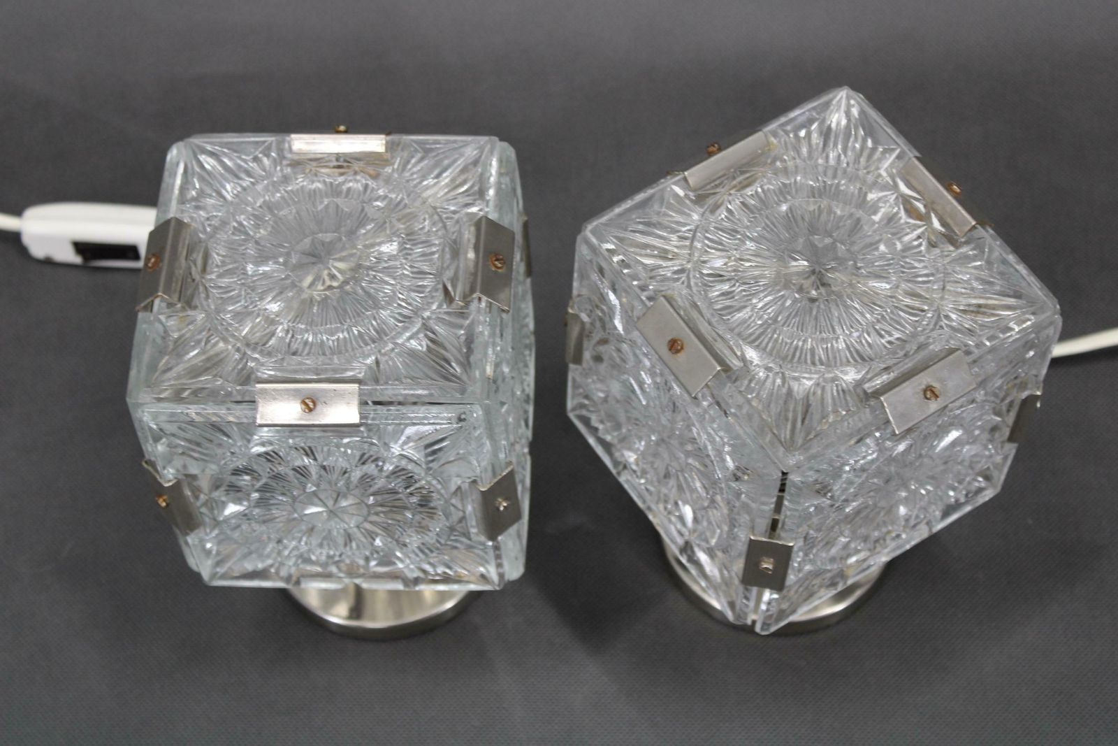 1970s Pair Of Glass Table Lamps By Kamenicky Senov, Czechoslovakia photo buy