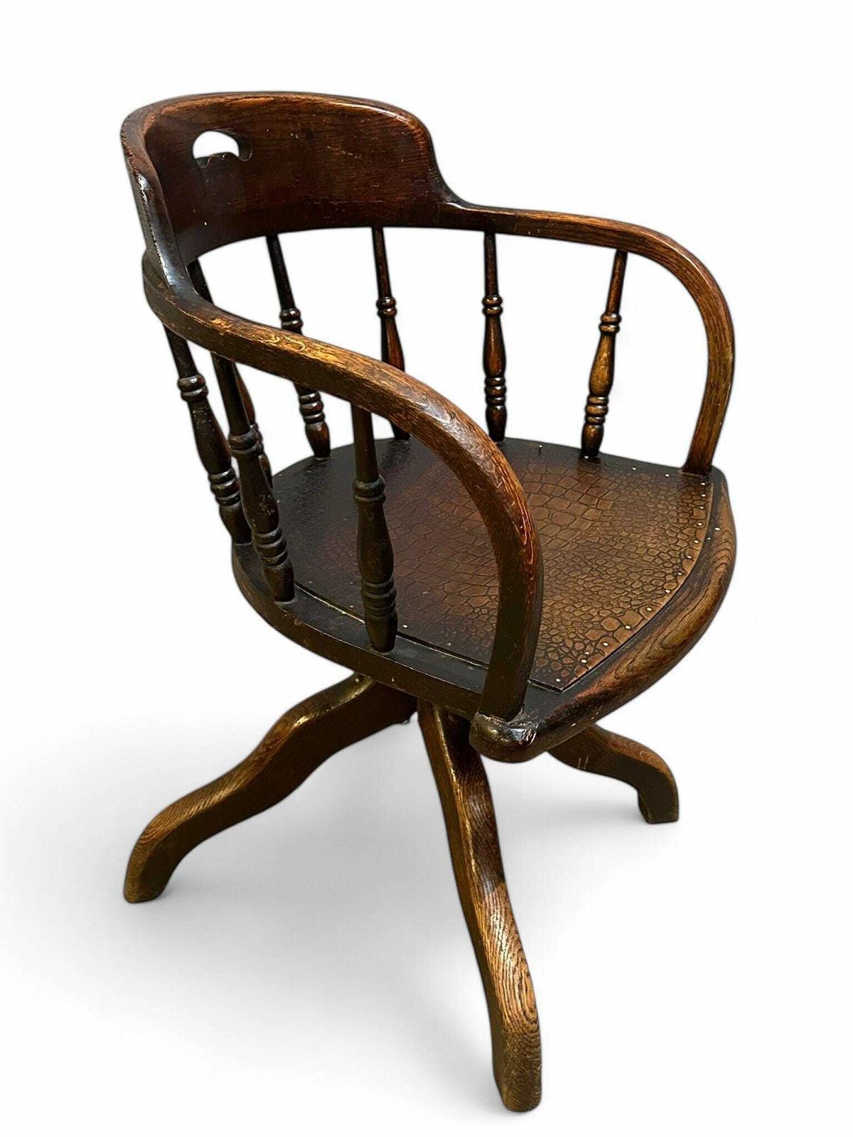 Antique Edwardian Oak Desk Chair C1910 photo buy