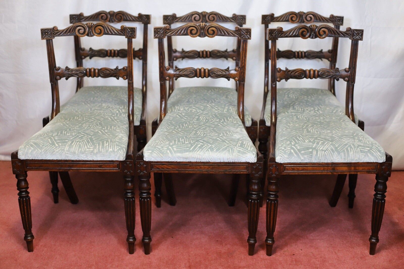 Beautiful Set Of Six Regency Rosewood Dining Chairs photo furniture