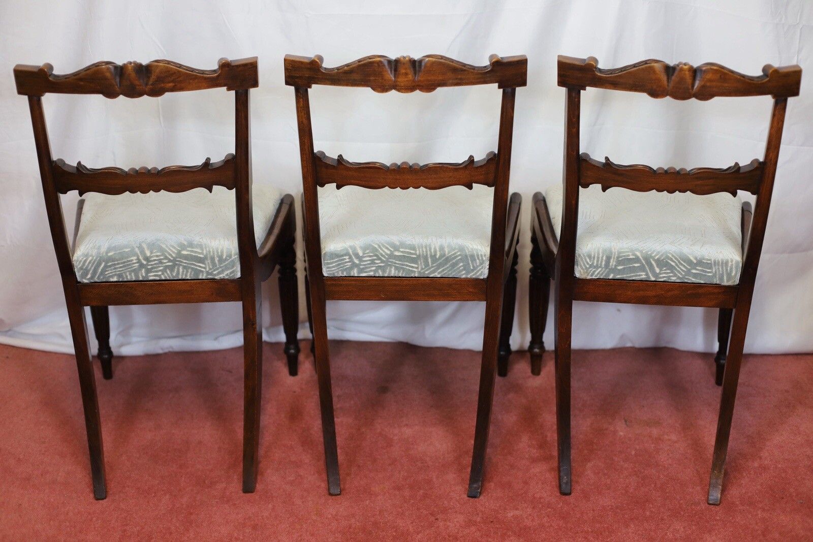 1495.0 Beautiful Set Of Six Regency Rosewood Dining Chairs photo