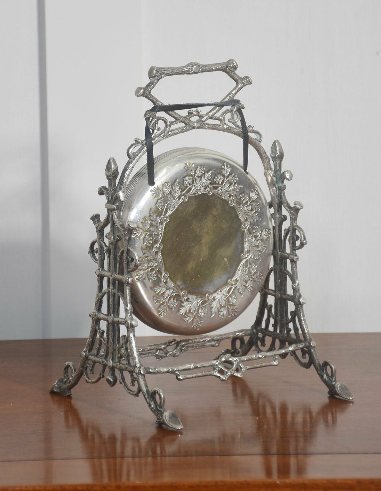 Aesthetic Silver Plated Table Gong photo for sale