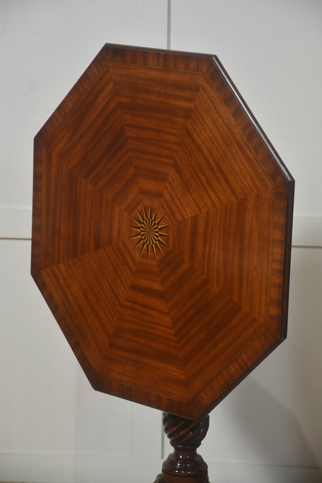photo for sale Pair Of Inlaid Mahogany Tripod Tables