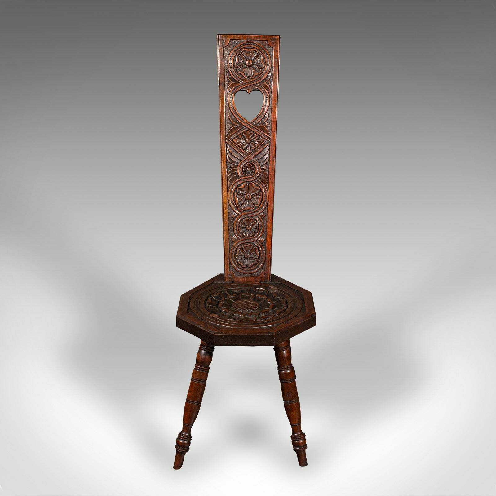 Antique Spinning Chair, English, Carved, Work Stool, Seat, Victorian, Circa 1880 photo furniture