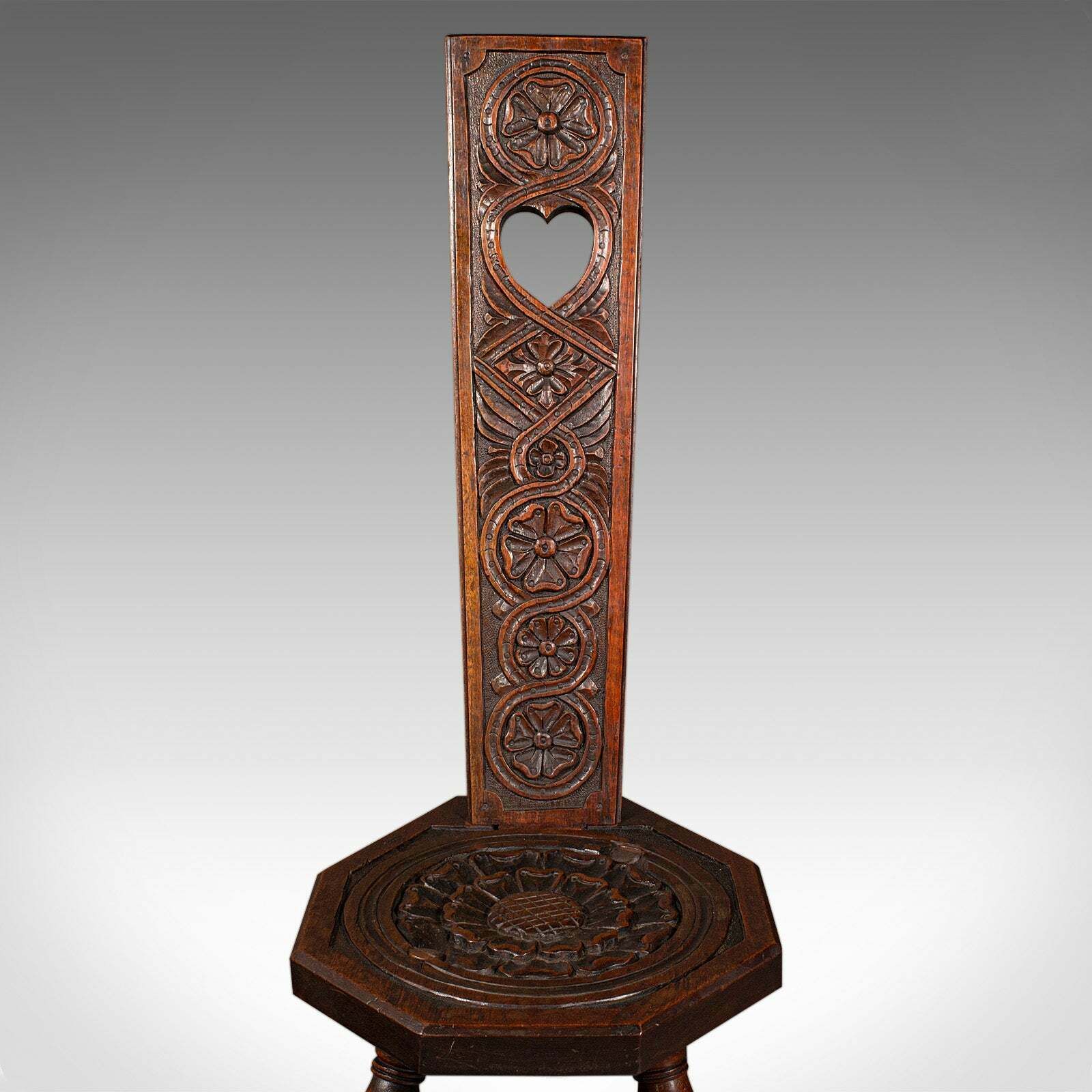 Antique Spinning Chair, English, Carved, Work Stool, Seat, Victorian, Circa 1880 photo vinterior