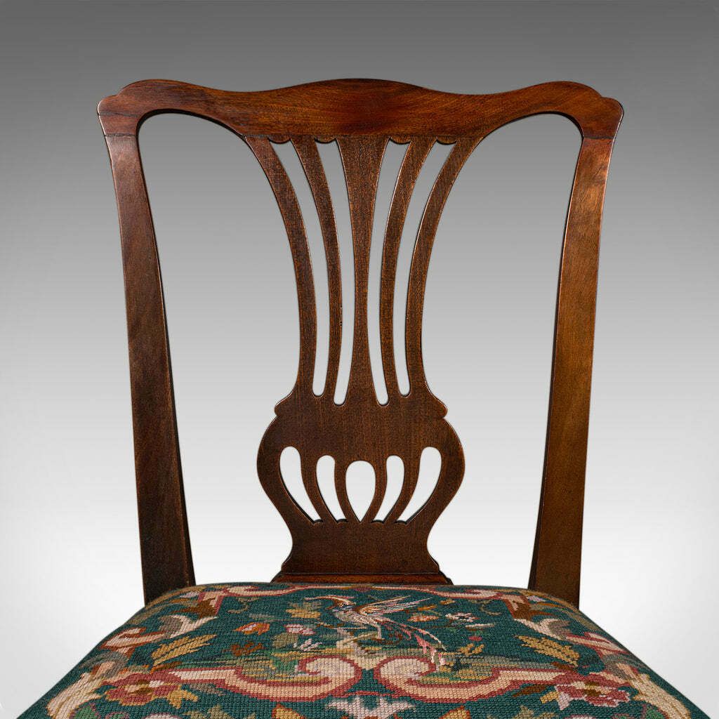 photo furniture Antique Embroidered Side Chair, English, Hall, Morning Room, Georgian, C.1800