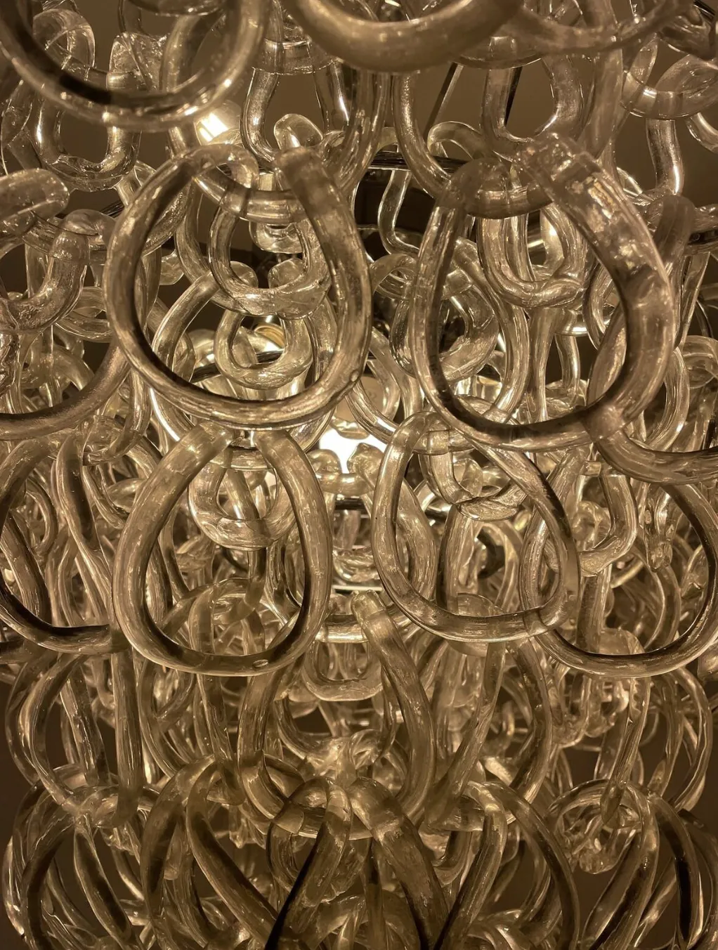 Glass Chandelier By Angelo Mangiarotti For Vistosi, Italy 1970s photo furniture