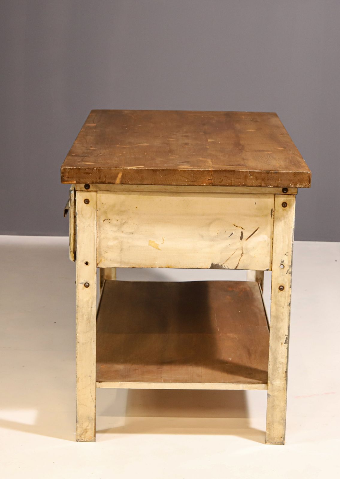 Industriële Ijzeren Keukentafel, Ca. Jaren 1950, Tsjecho Slowakije photo for sale