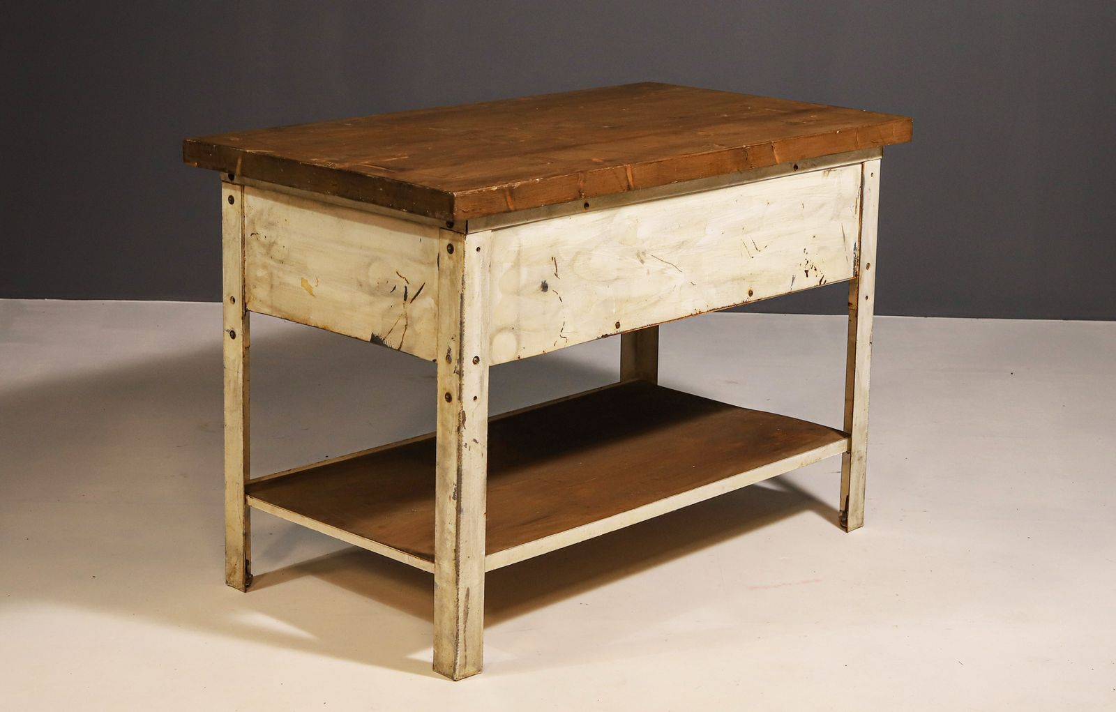 Industriële Ijzeren Keukentafel, Ca. Jaren 1950, Tsjecho Slowakije photo Meubels