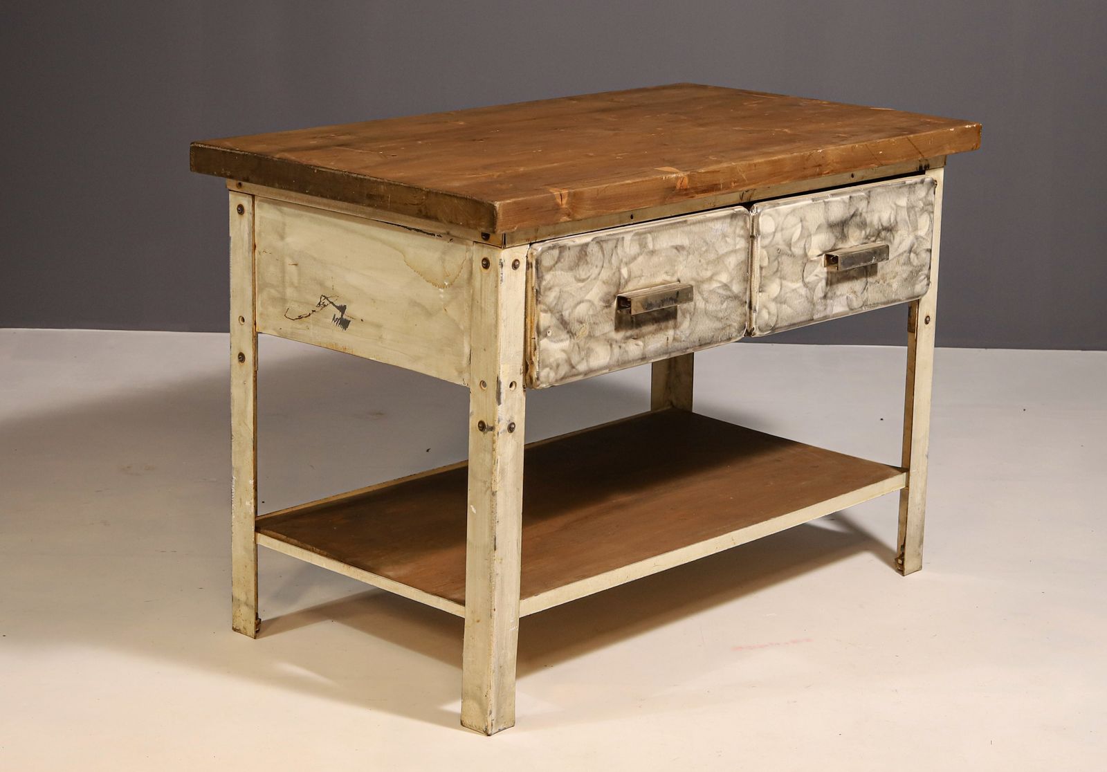Industriële Ijzeren Keukentafel, Ca. Jaren 1950, Tsjecho Slowakije photo 965.0