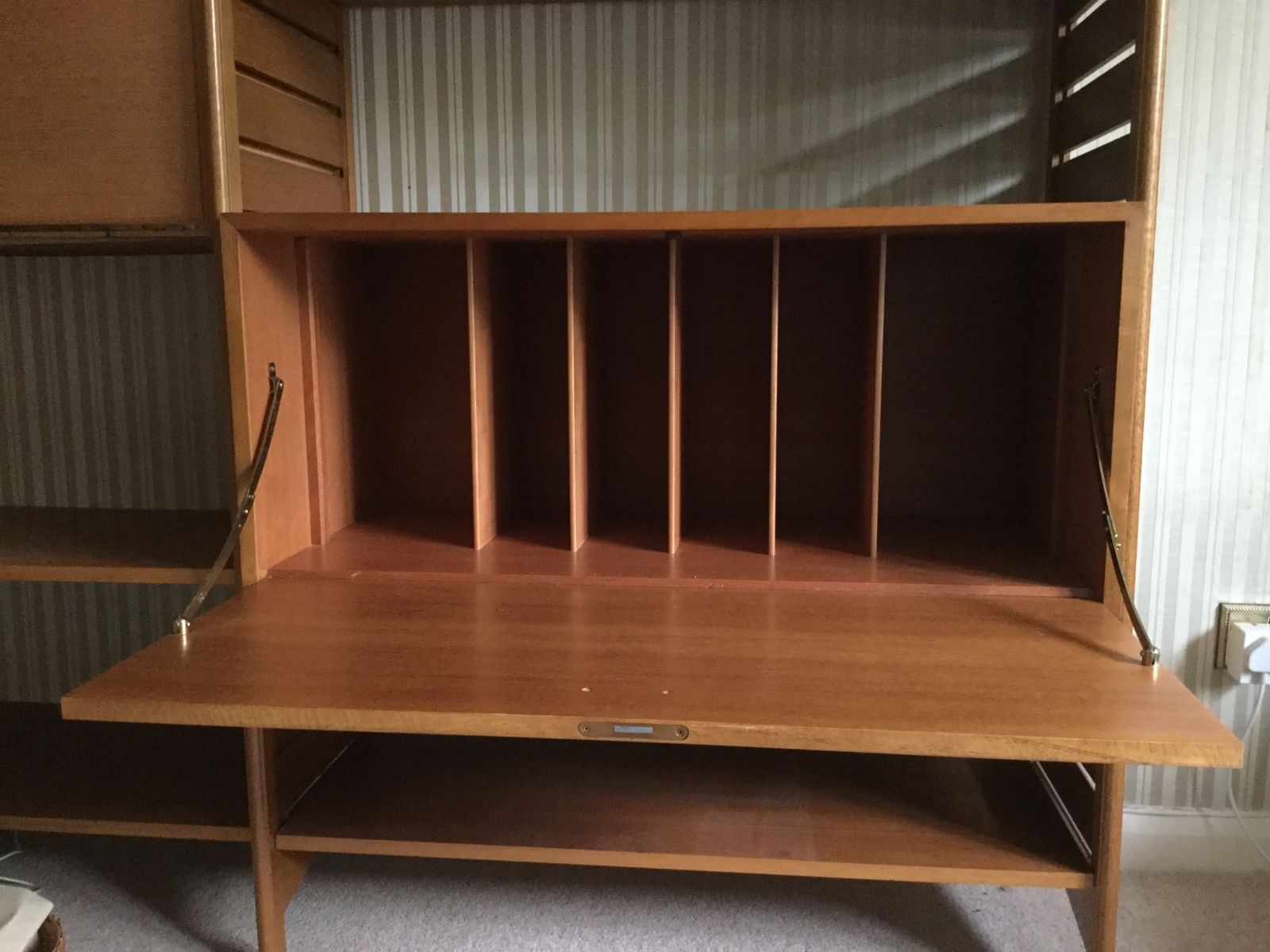 Ladderax, Four Ladders, Two Cabinets, Seven Shelves, All In Teak photo for sale
