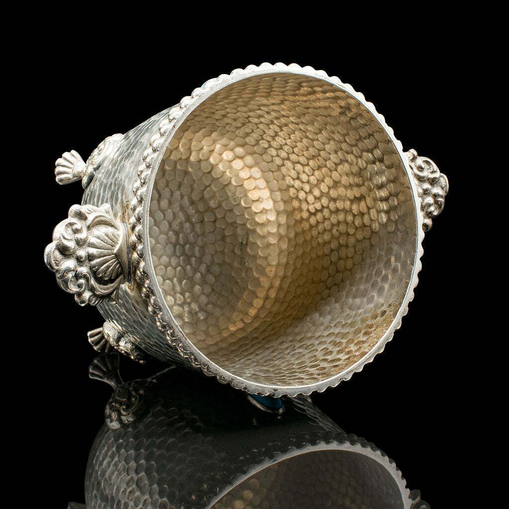 Antique Wine Bottle Cooler, German, Silver Plated, Champagne Magnum Bucket, 1920 photo vinterior