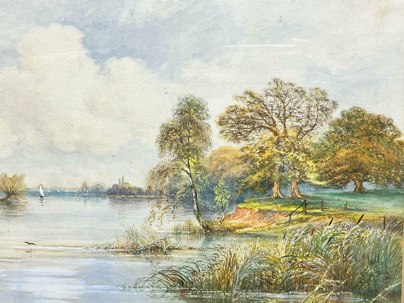 Arthur De Breanskia Sunny Day On The Thames River Landscape, Antique British Painting photo 4290.0