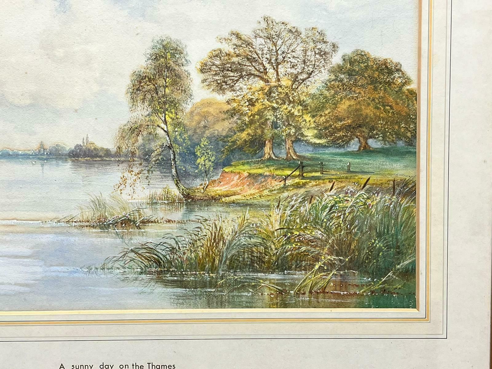 Arthur De Breanskia Sunny Day On The Thames River Landscape, Antique British Painting photo buy