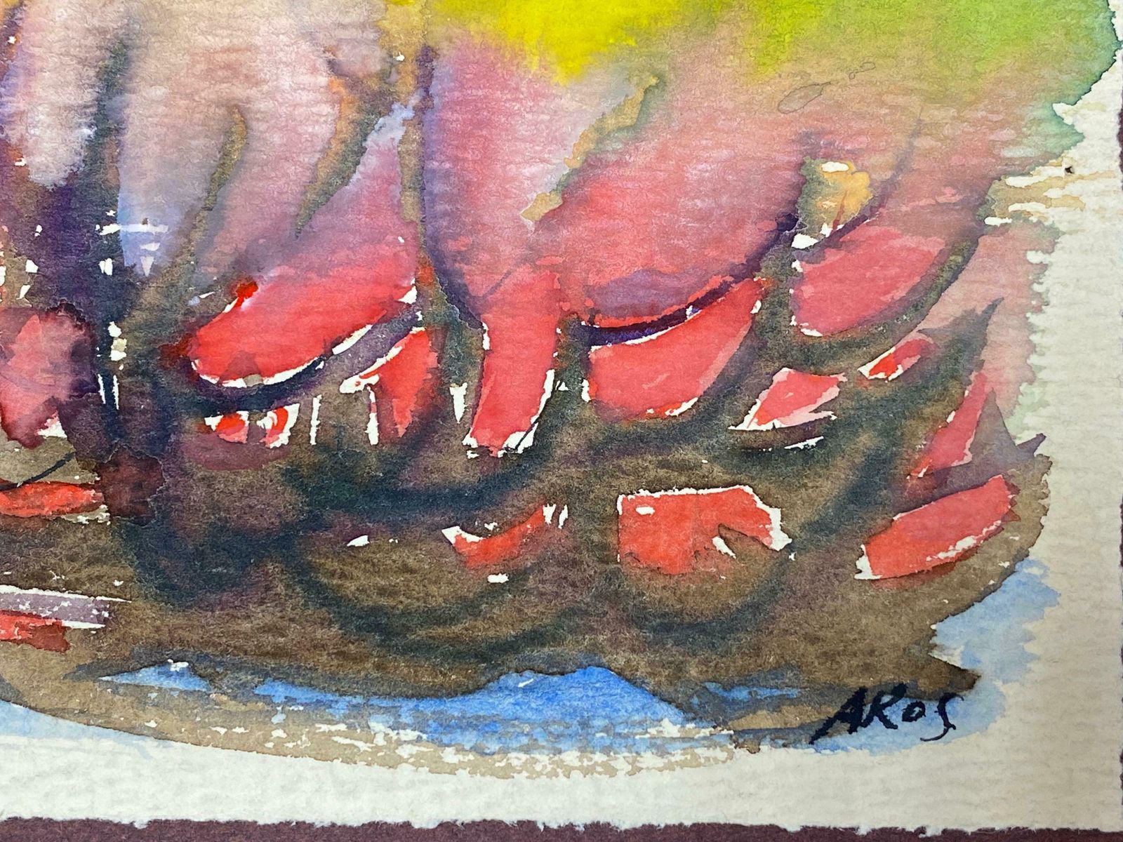 Akos Birocolourful Abstract, French Expressionist Original Paintingc.1980s photo 395.0