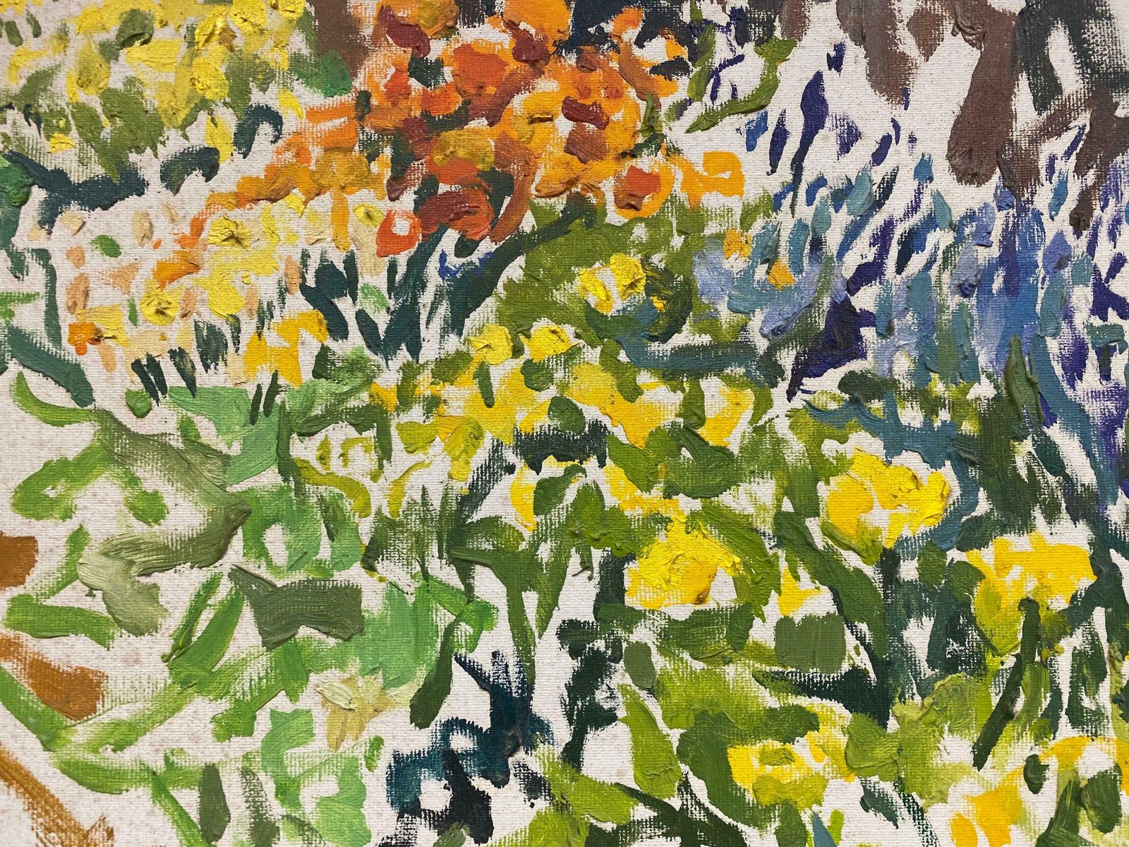 Douglas Stuart Allenimpressionist Oil Painting   Beautiful Flower Field20th Century photo for sale