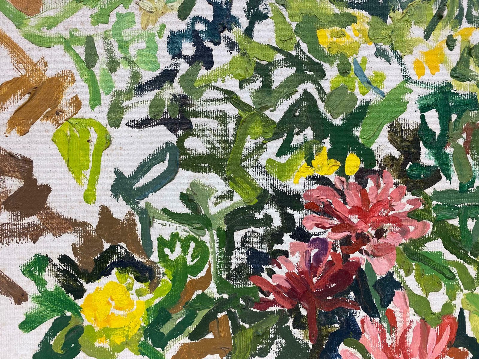 Douglas Stuart Allenimpressionist Oil Painting   Beautiful Flower Field20th Century photo Art