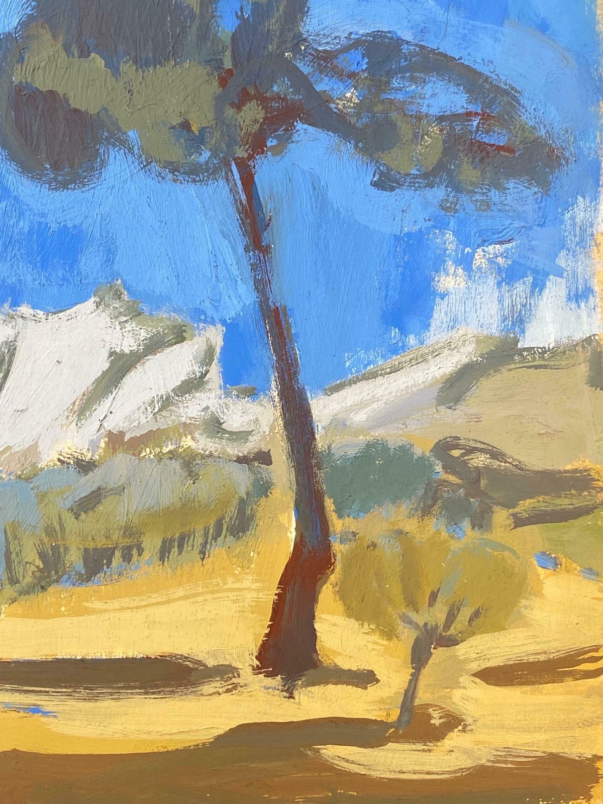 Elisabeth Hahn20th Century German Modernist Oil Painting Sun Scorched Landscape & Tree20th Century photo for sale