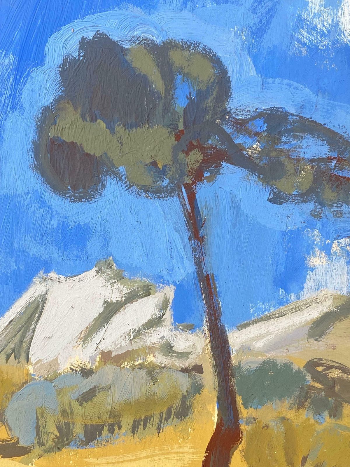 Elisabeth Hahn20th Century German Modernist Oil Painting Sun Scorched Landscape & Tree20th Century photo 434.0