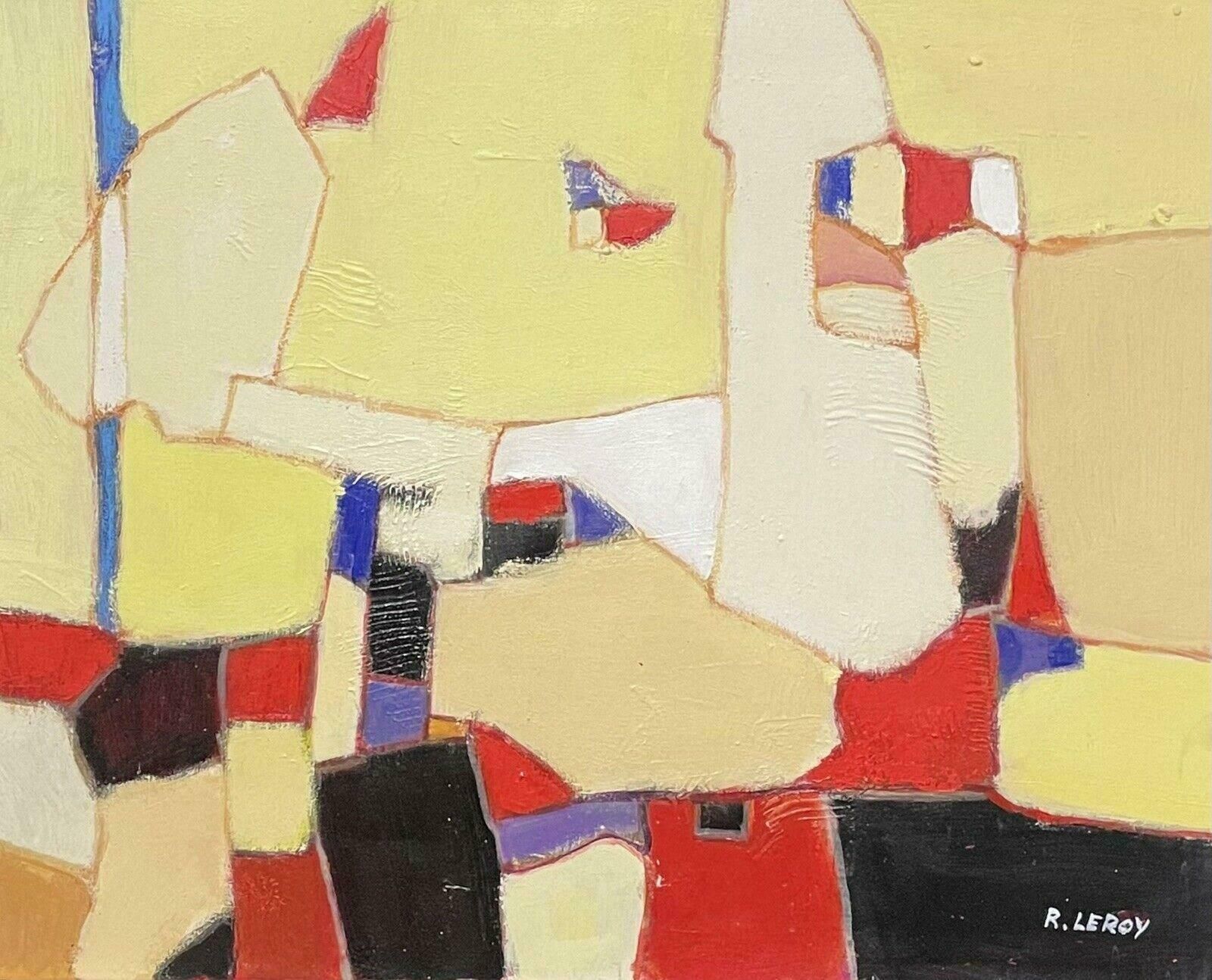 R.Leroyleroy   Large French Contemporary Abstract Cubist Painting2000's