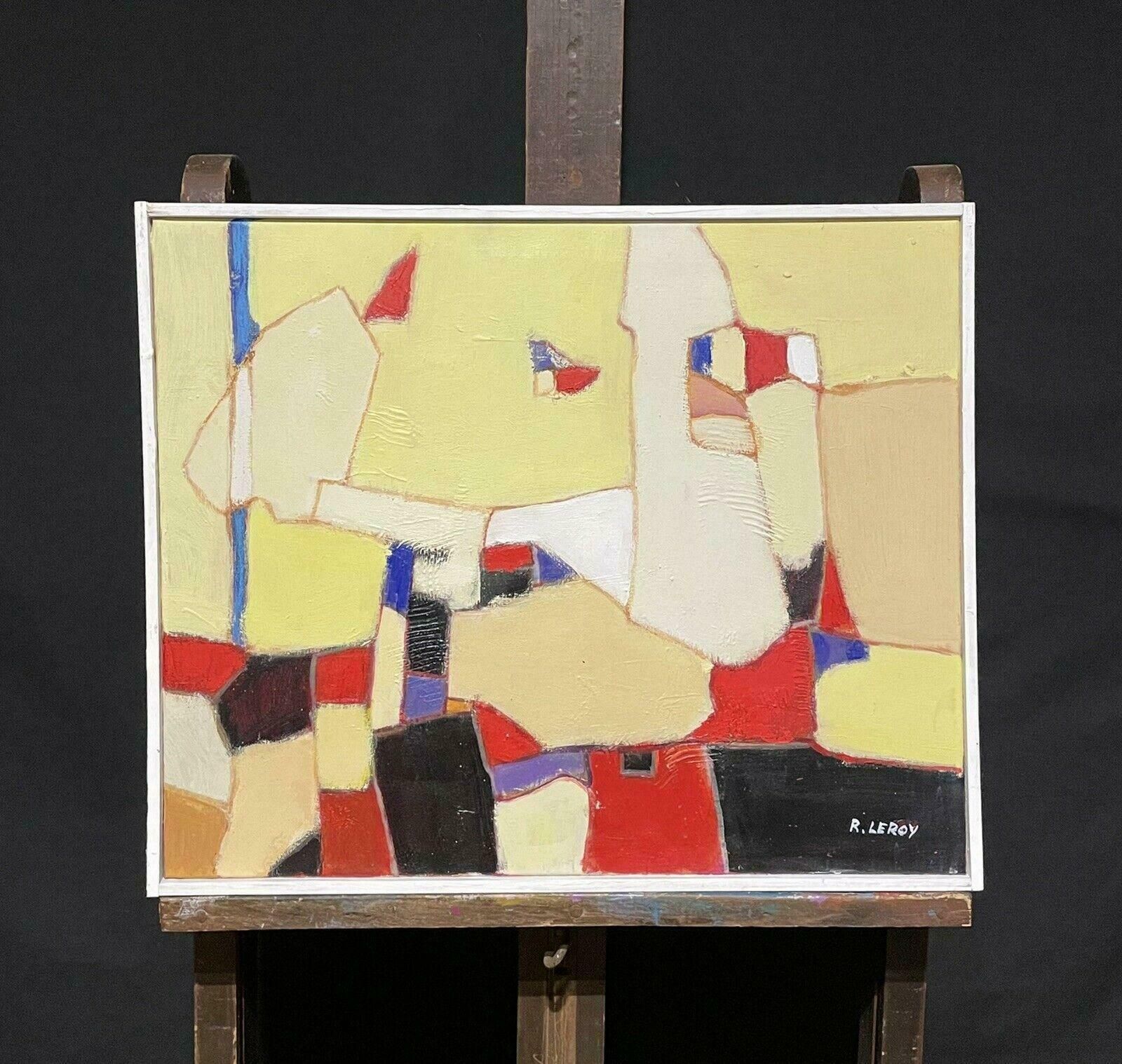 R.Leroyleroy   Large French Contemporary Abstract Cubist Painting2000's photo furniture