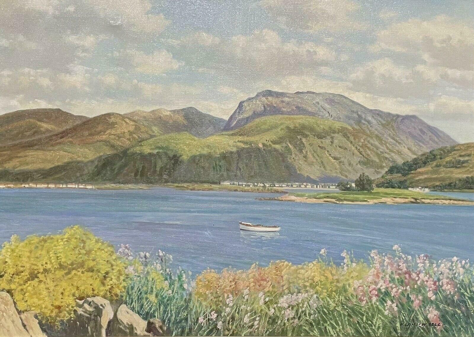 W. Lambert Bellcoastal Cliff Top Seascape Landscape Signed British Oil Painting