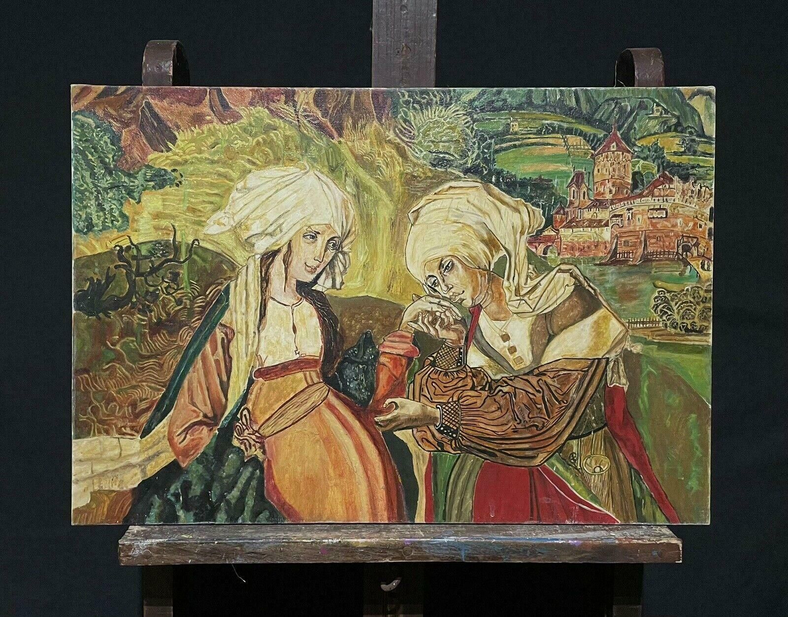 Unknownlarge Oil Painting Classical Renaissance Ladies In Fantasy Landscape photo furniture