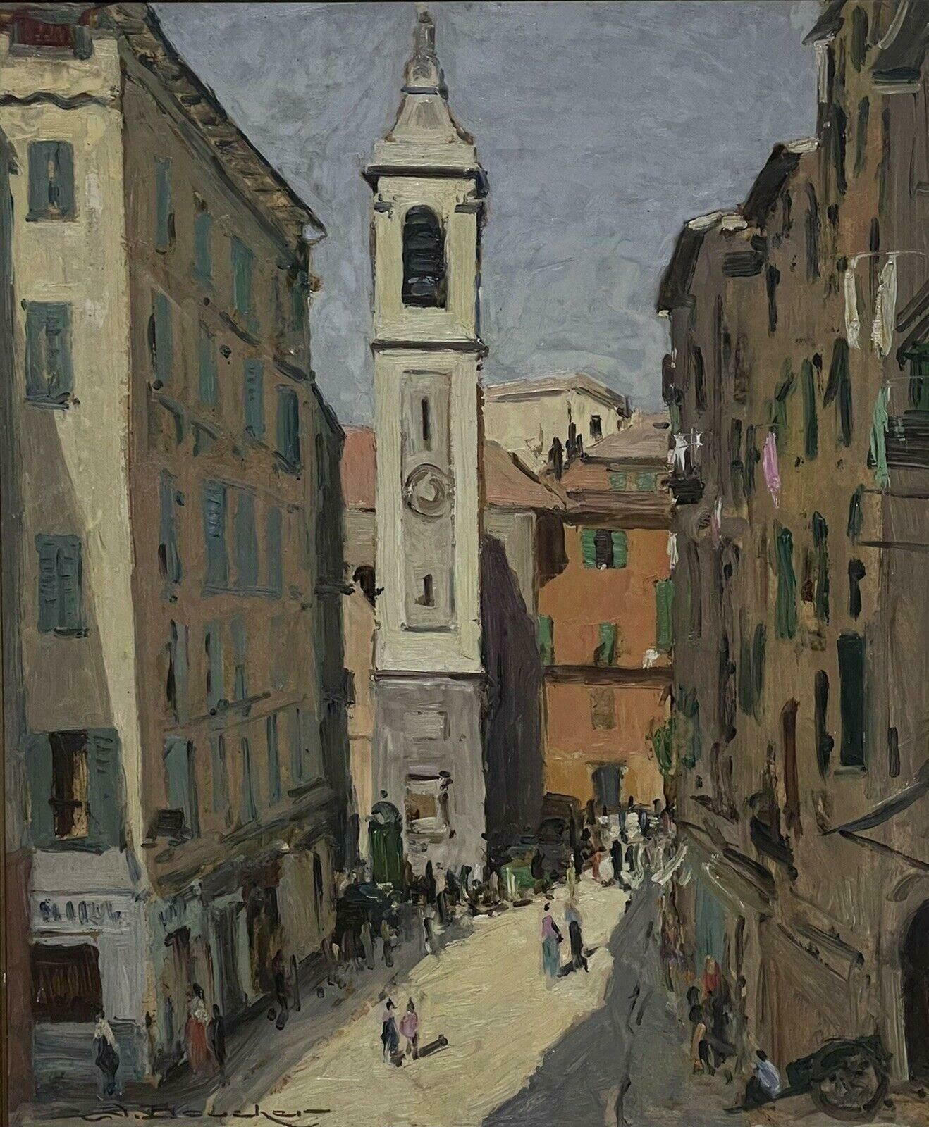 Amedee Boucherlarge Mid 20th Century French Signed Post Impressionist Oil   Busy City Street photo 2298.0