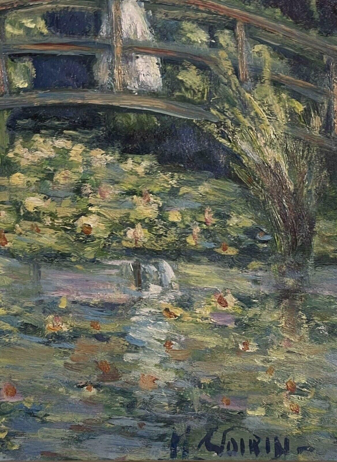 Unknownthe Japanese Bridge Monet's Waterlily Pond Giverny, Signed Impressionist Oil photo 1226.0