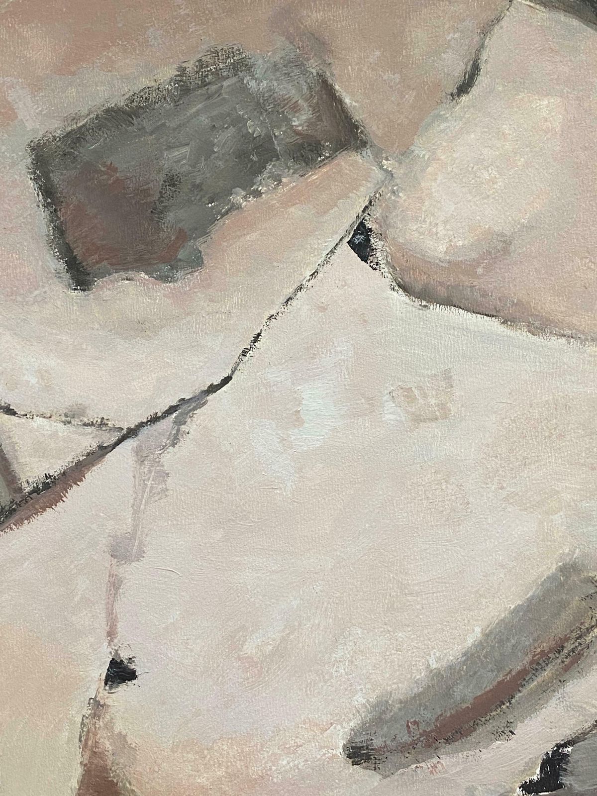 Yvette Dubois Habasqueabstract Expressionist Original Oil Painting   Pink Greys Ochre Colors2007 photo furniture