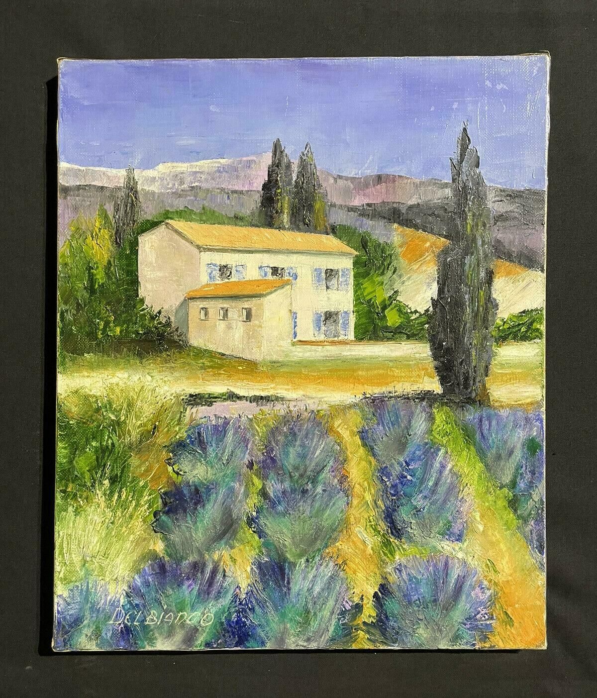 Louis Del Bianco (B.1925louis Del Bianco (French 1925) Signed Oil   Lavender Fields Provence Summer20th Century photo furniture