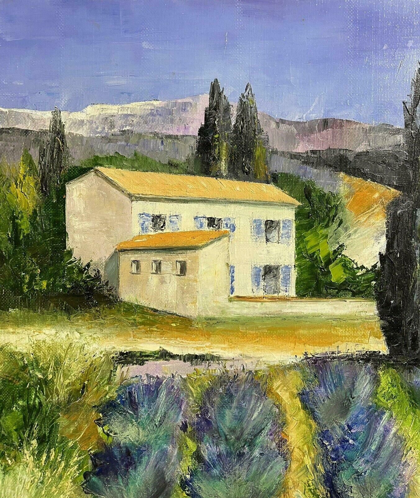Louis Del Bianco (B.1925louis Del Bianco (French 1925) Signed Oil   Lavender Fields Provence Summer20th Century photo 919.0