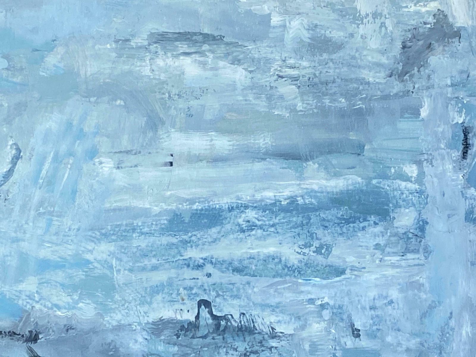 Yvette Dubois Habasqueabstract Expressionist Original Oil Painting   Cloudy Blues2009 photo Art