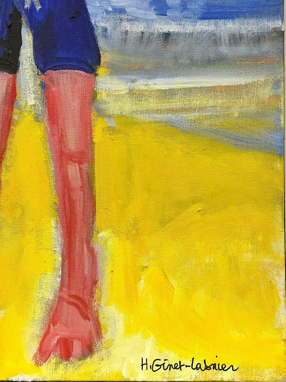 Huguette Ginet Lasnier Boy On Beach Holding Bird French Modernist Contemporary Oilc. 2000's photo 1532.0
