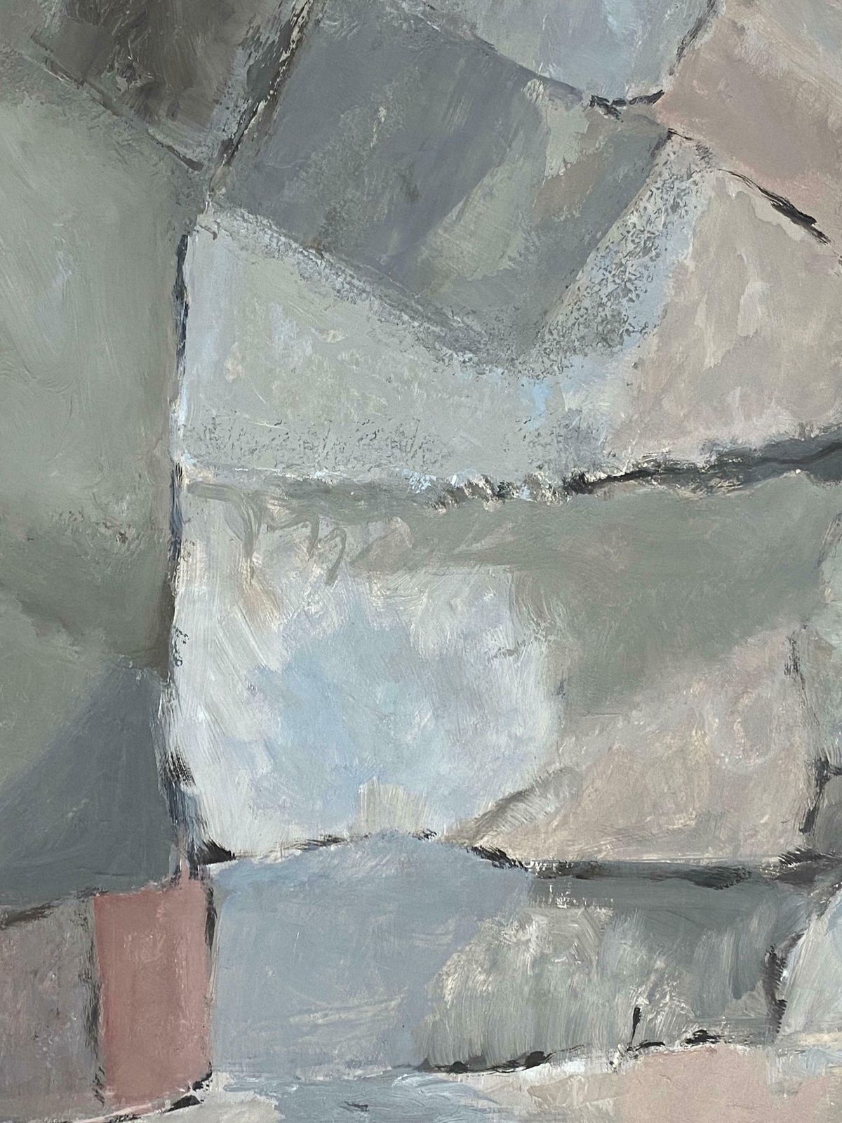 Yvette Dubois Habasqueabstract Expressionist Original Oil Painting   Grey & Pink Blocks2007 photo 919.0
