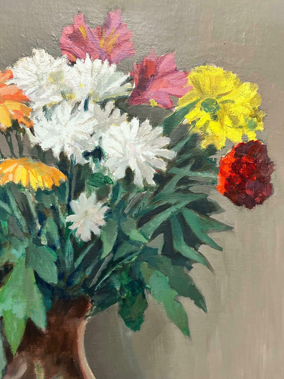 French Schoolbeautiful French Impressionist Oil Summer Bright Flowers In Vase, Original Work photo buy