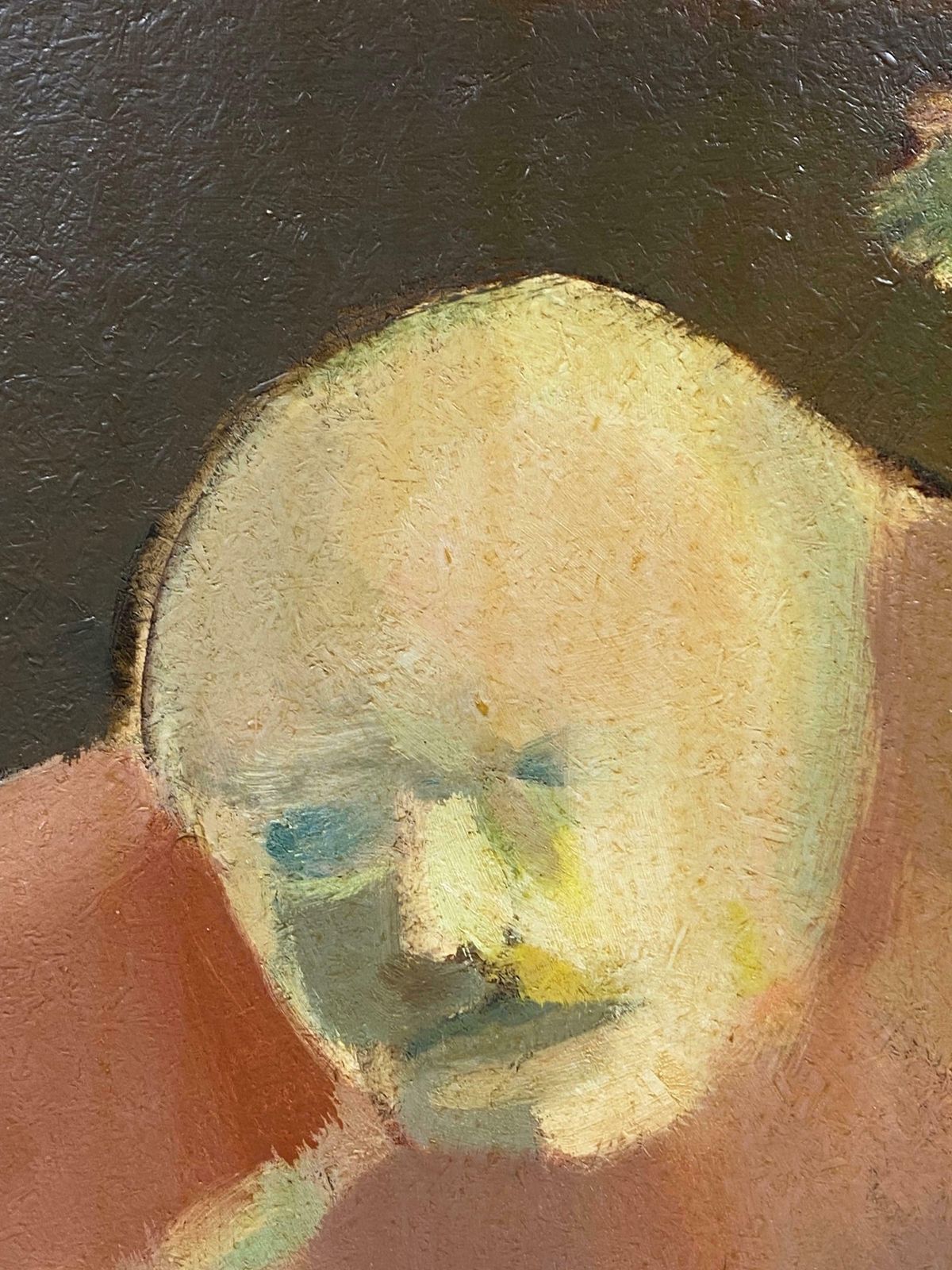 Andreslarge French Surrealist Oil Painting Male Figurative Scene C. 1970s photo vinterior