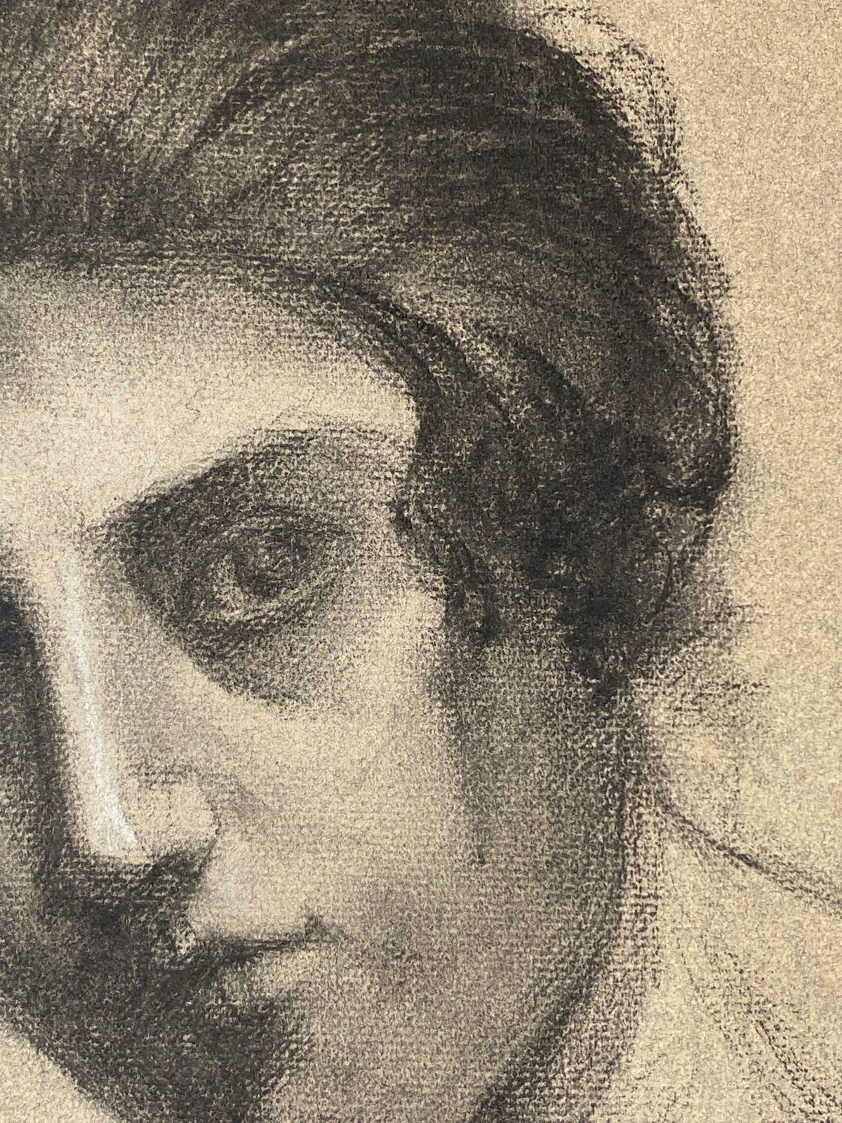 Leon Launay1930's French Portrait Sketch Of A Lady, Listed French Painter1930's photo Art
