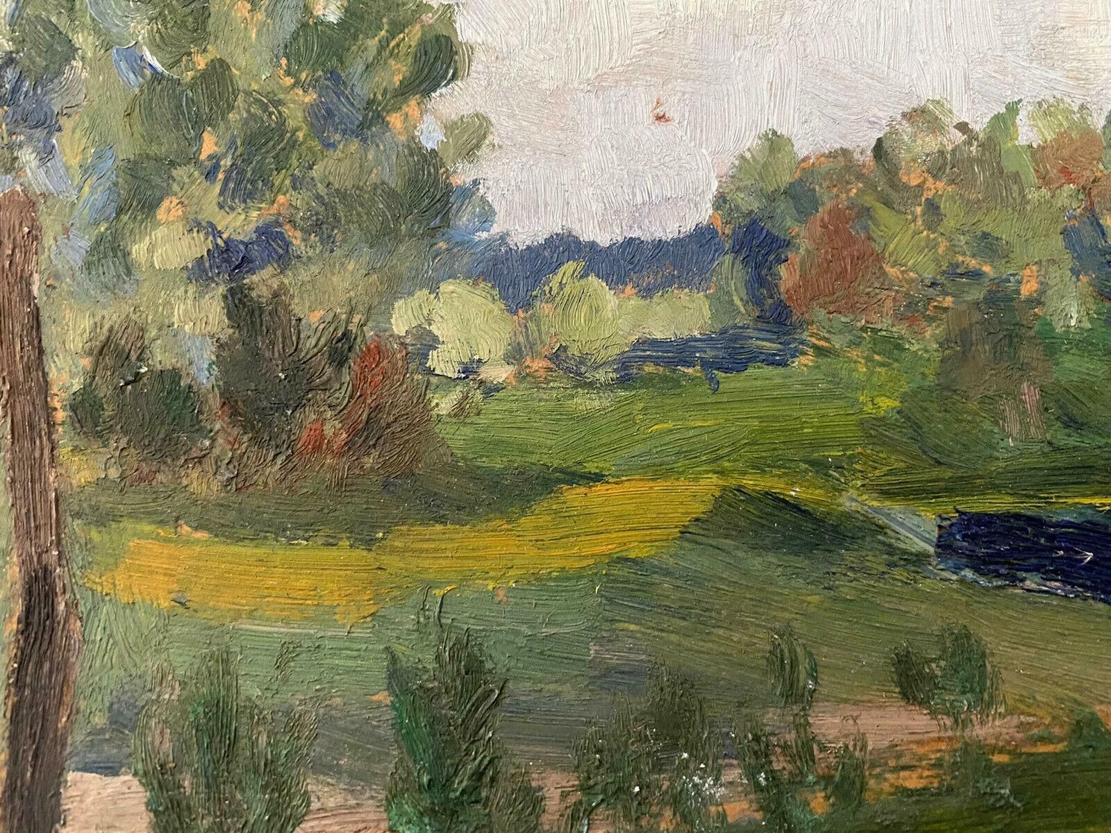 Genevieve Zondervan (1922 2013)genevieve Zondervan (1922 2013) 20th C. French Oil Painting   Building In Fieldsc. 1990's photo buy