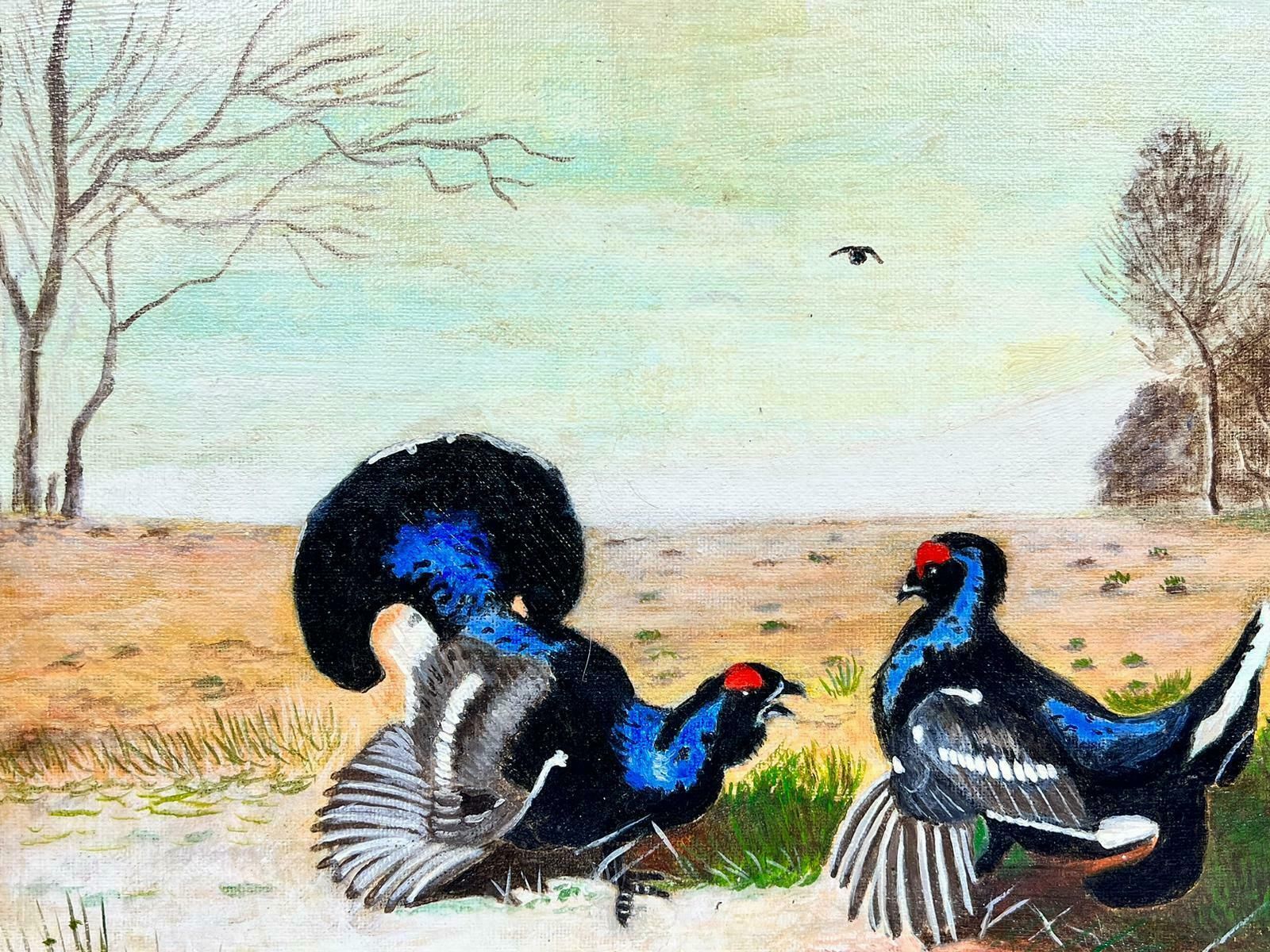 Ben Powellcontemporary British Acrylic Painting Capercaillie/ Grouse In Landscape photo furniture