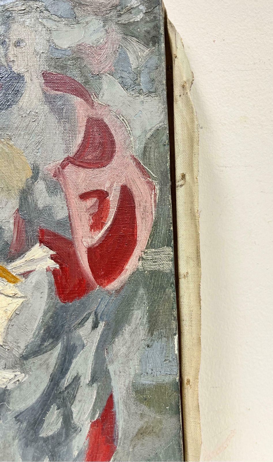 French Schoolmid 20th Century French Modernist Oil Abstract Figure photo 1532.0