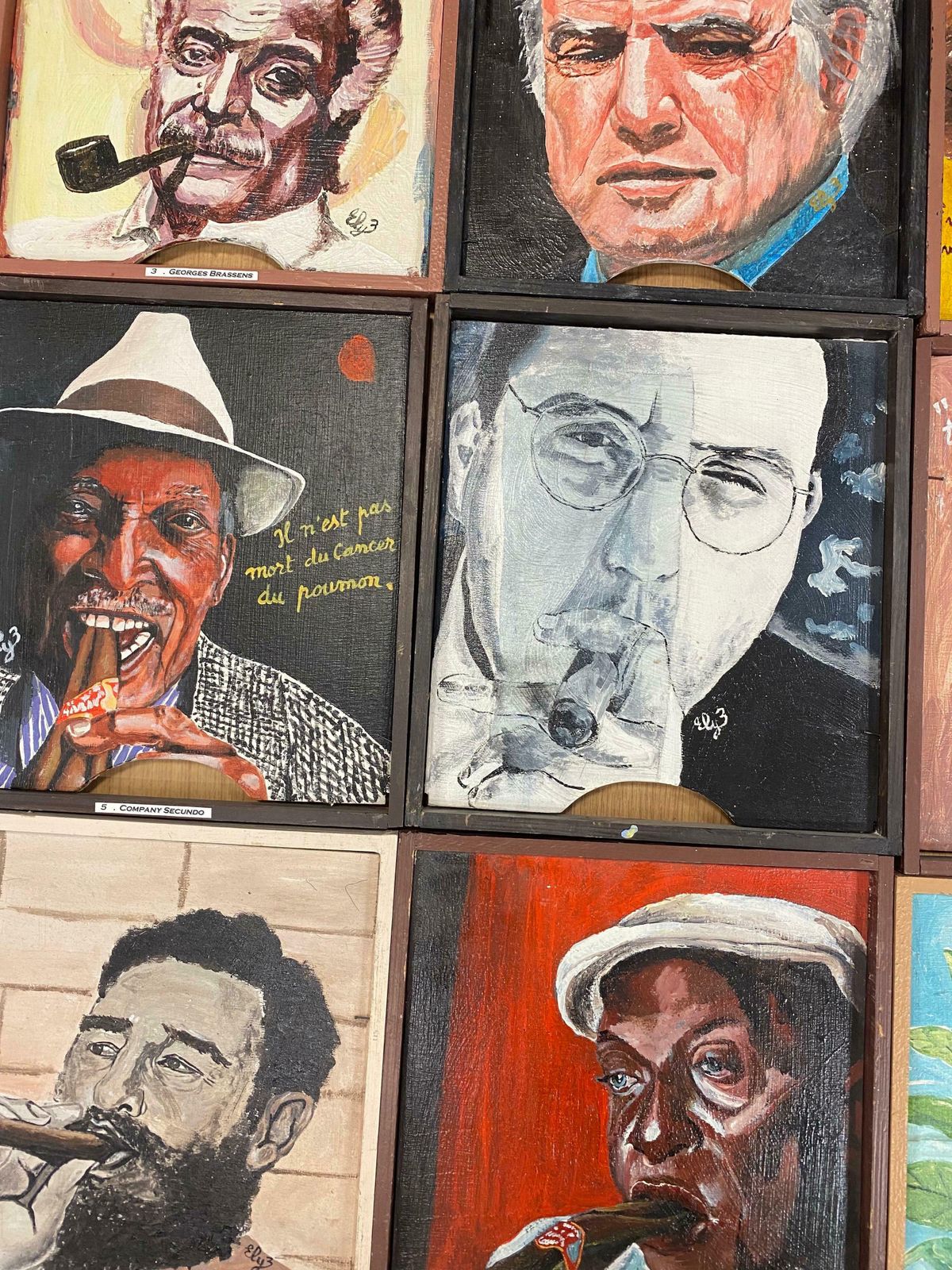 Unknowngallery Wall Group Set Of 21 Original French Oils   Portraits Of Cigar Smokersc. 2004 photo vinterior