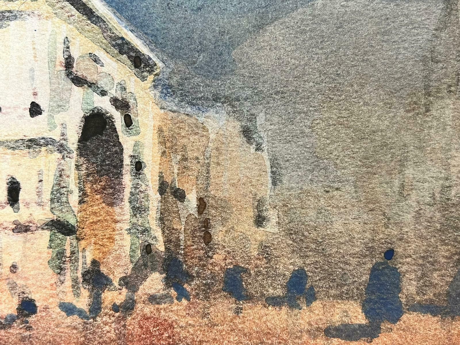 Maurice Mazeiliemaurice Mazeilie  French Watercolour   Parisian Figures At The Arc De Triomphe photo for sale
