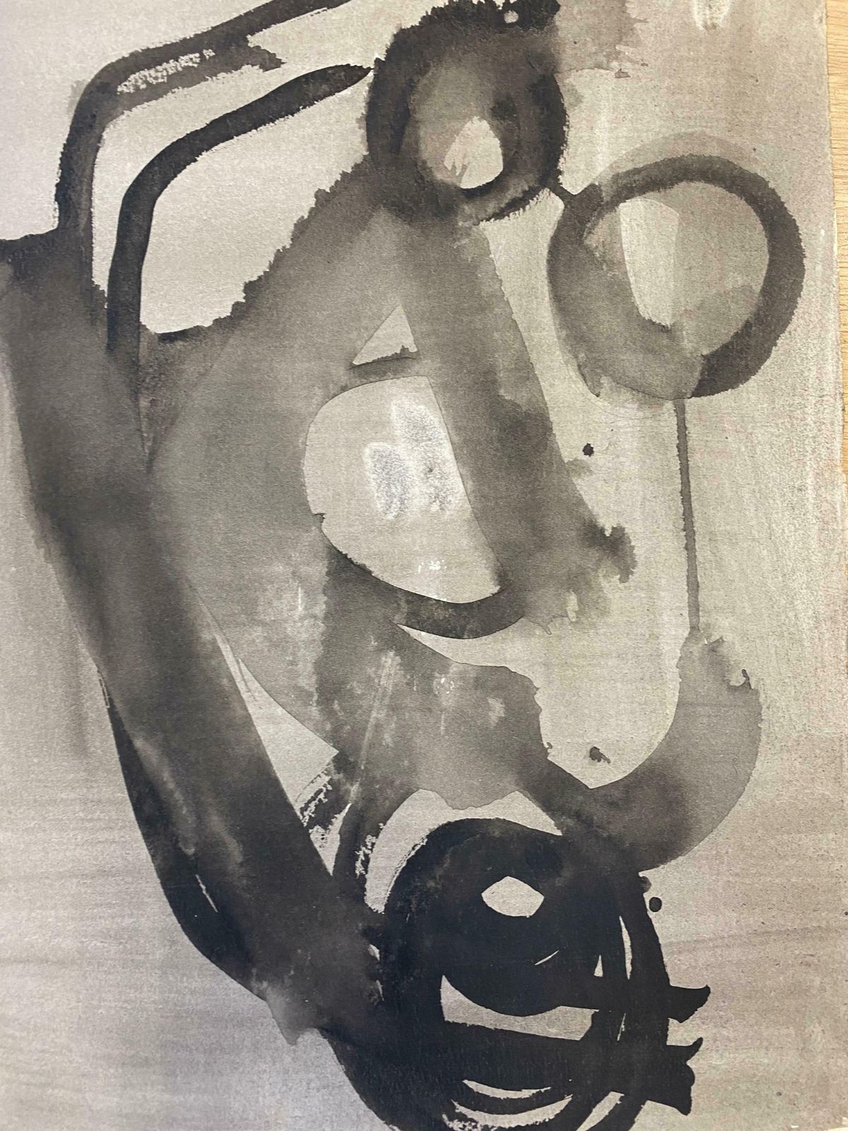 Claude Lagoucheset Of 4   Original 1970's French Abstract Black & White Paintingsc. 1970's photo Art