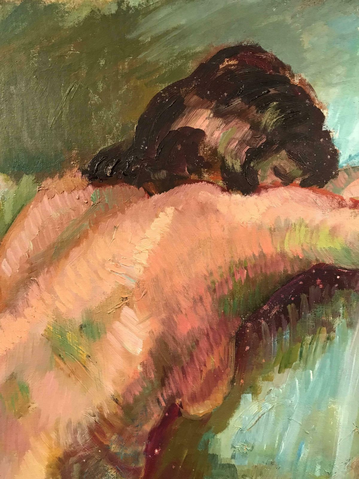 Unknownmid 20th Century British Oil Painting The Nude Modelc. 1950's photo for sale