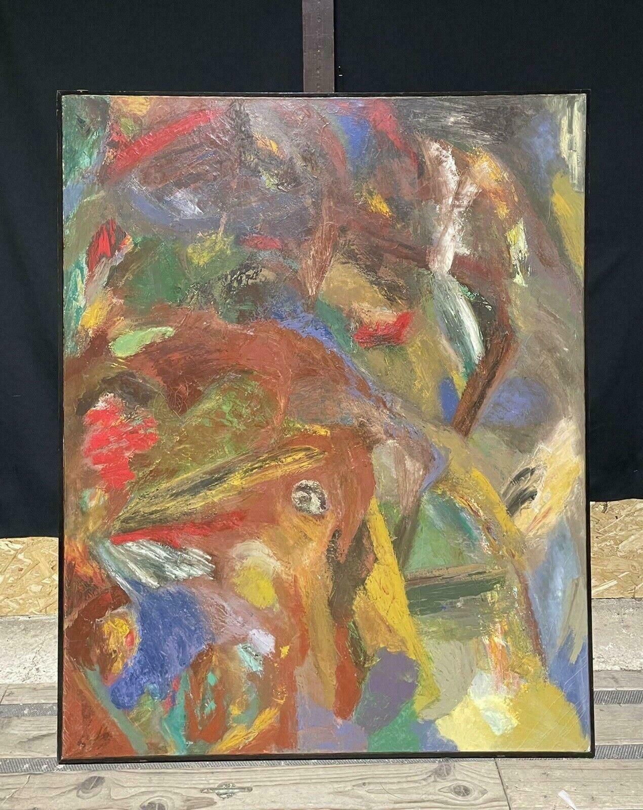 Isaiah Gerard Callejahuge British Abstract Oil Painting   Amazing Colorsc.1980's